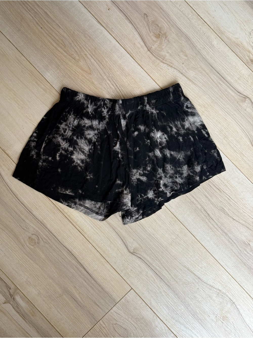 Women's Black Tie-Dye Pull-On Shorts